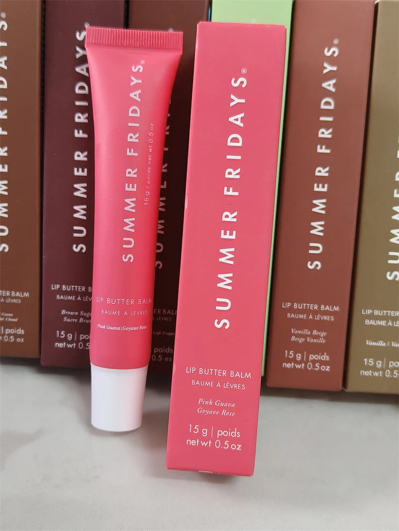 Summer Fridays New Lip Balm Vanilla Beige Birthday Cake Pink Sugar Guava Toasted Marshmallow Moisturizing Lipstick Lip Gloss