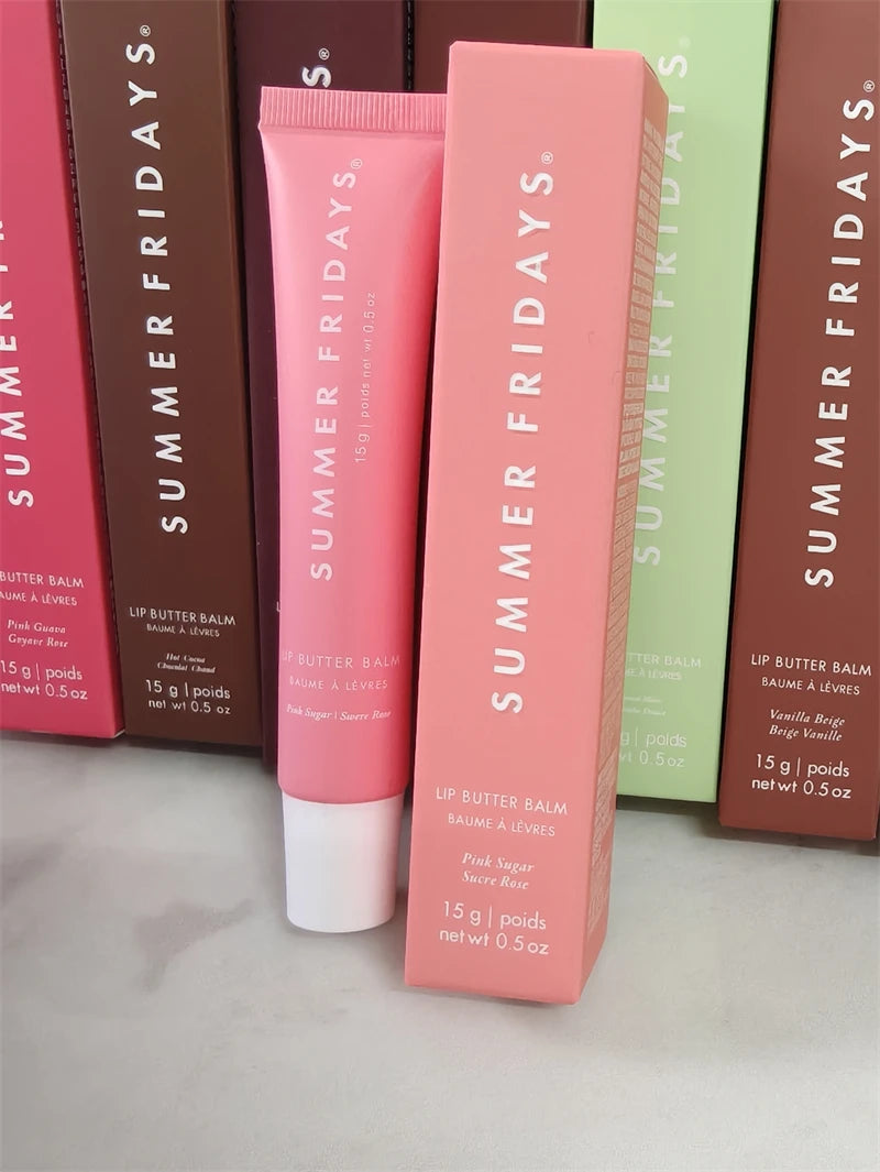 Summer Fridays New Lip Balm Vanilla Beige Birthday Cake Pink Sugar Guava Toasted Marshmallow Moisturizing Lipstick Lip Gloss
