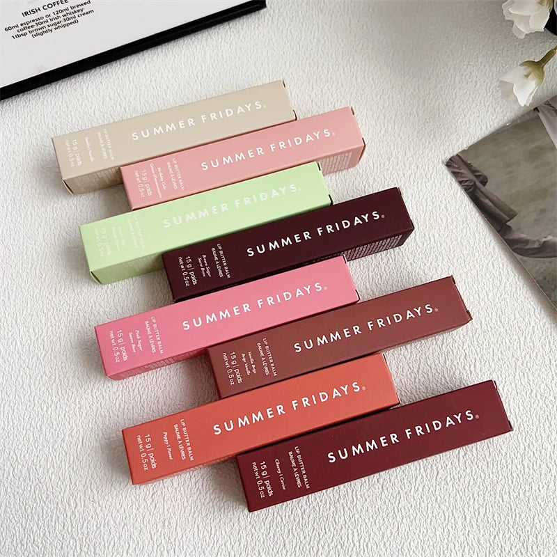 Summer Fridays New Lip Balm Vanilla Beige Birthday Cake Pink Sugar Guava Toasted Marshmallow Moisturizing Lipstick Lip Gloss