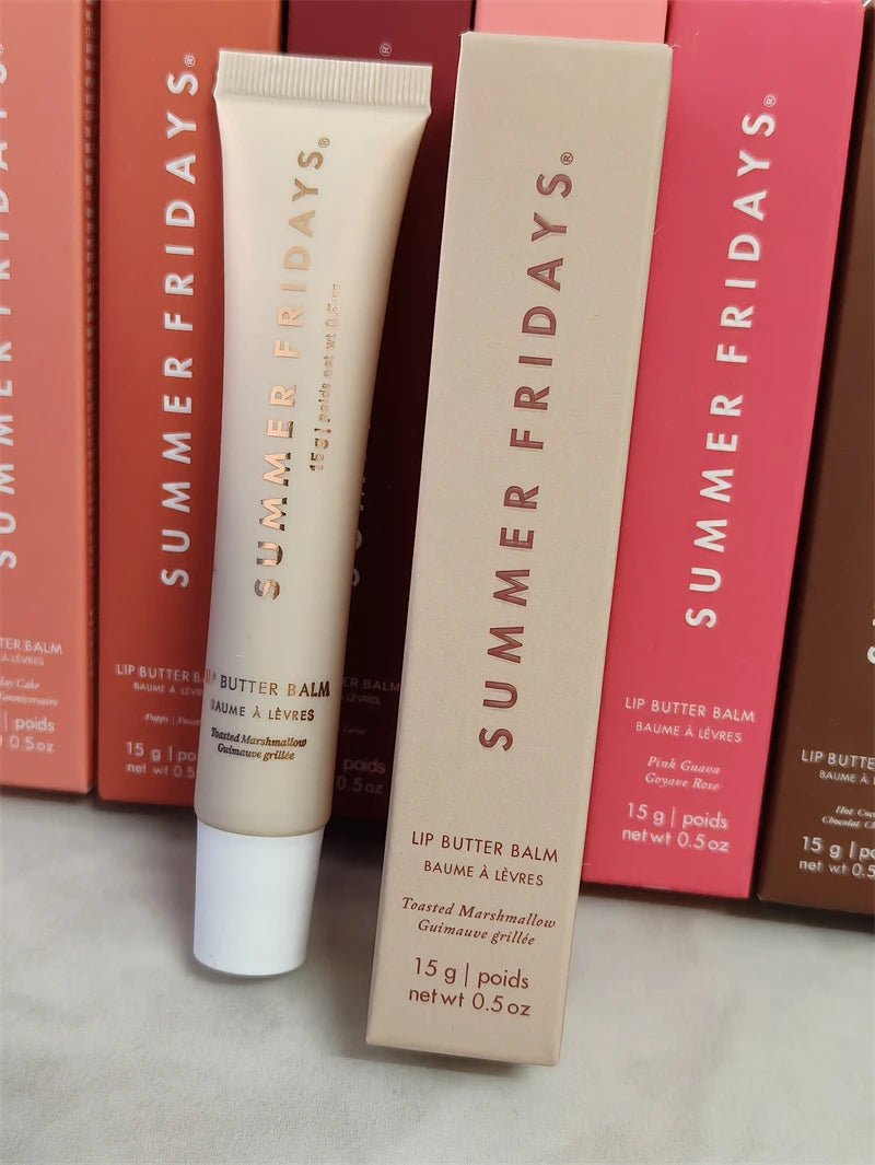 Summer Fridays New Lip Balm Vanilla Beige Birthday Cake Pink Sugar Guava Toasted Marshmallow Moisturizing Lipstick Lip Gloss